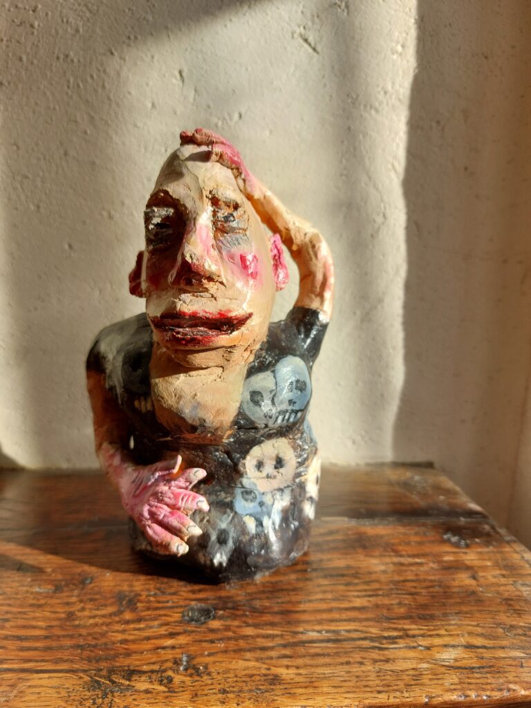 Le dieu des morts Terre cuite et acrylique